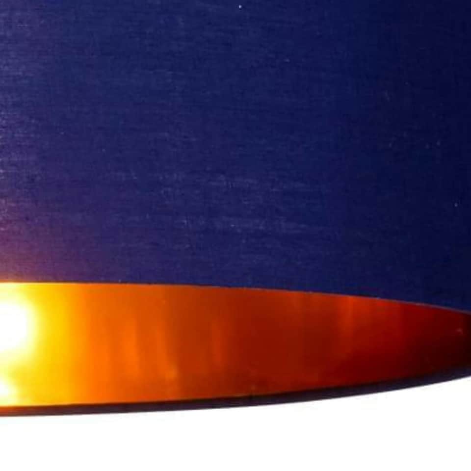 image 1 of First Choice Lighting Set of 2 Tuscan White Ceramic Lamps with Navy Blue & Gold Shade White | Blue