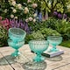 image 2 of Set of 6 Vintage Turquoise Blue Glass Trifle Bowl and Dessert Bowls Wedding Decorations Ideas 300ml | Blue | Turquoise Blue | Medium | 6