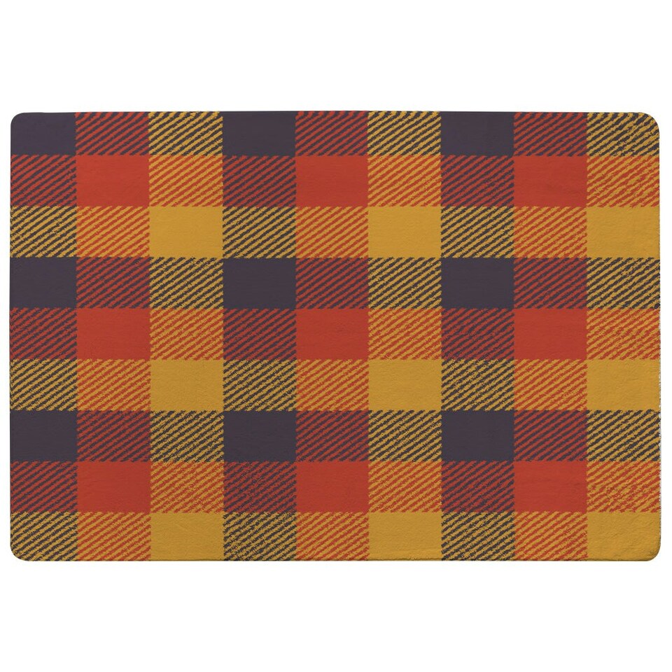 image 1 of Orange Check Pattern (Rug) Orange | XL: 160x230cm