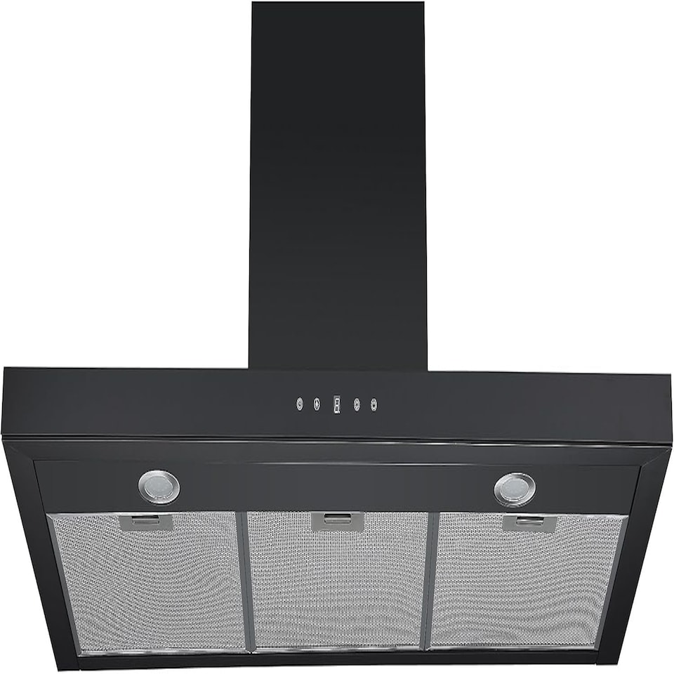 image 1 of Cookology 100cm Black Chimney Cooker Hood - Energy Rating A++