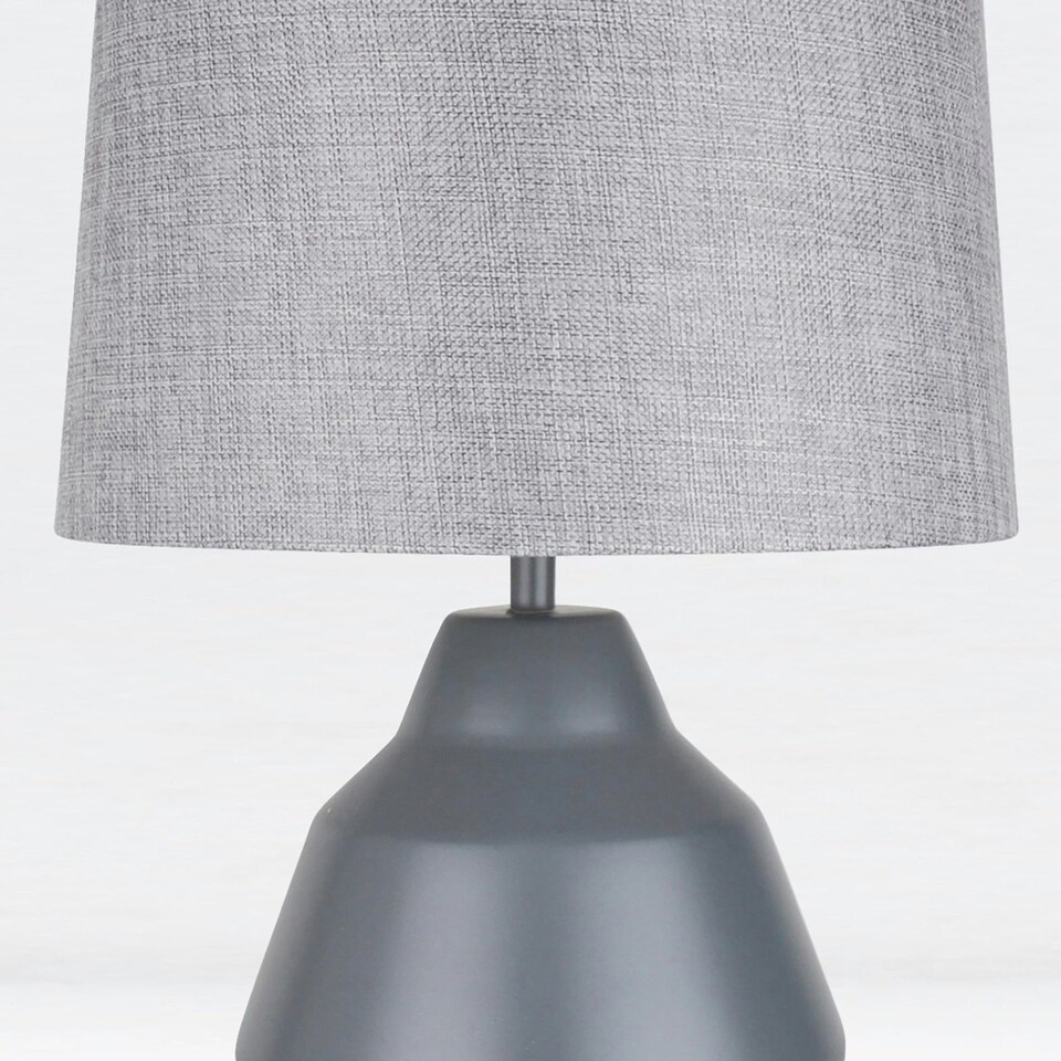 image 1 of First Choice Lighting Pair of Grey 39cm Touch Lamps with Grey Shades Grey | Grey