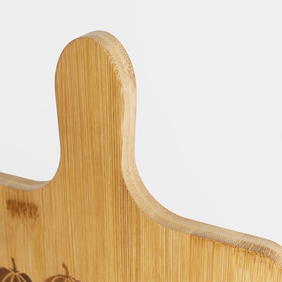 image 1 of OHS Hello Autumn Fall Halloween Pumpkin Decor Bamboo Thick Wooden Cutting Board Serving Platter Tray Brown | Natural