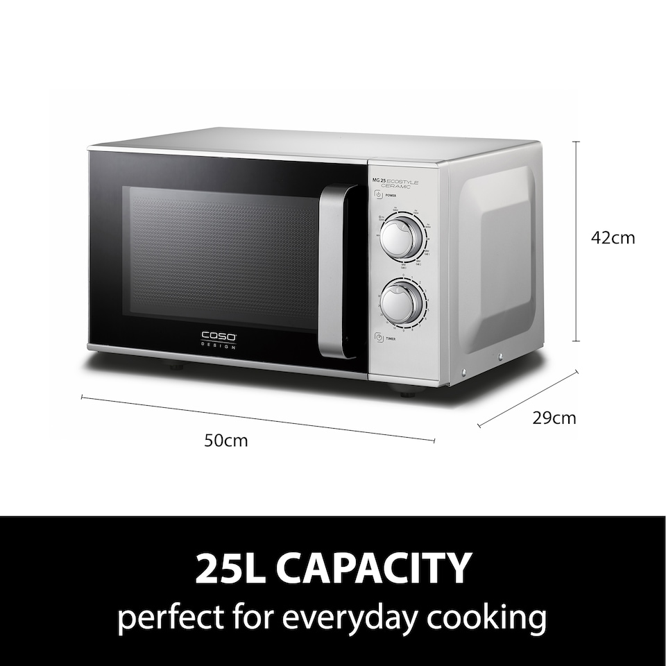 image 1 of Caso Design MG 25 Ecostyle Ceramic Microwave Oven & Grill, 25 Litre Capacity, 900W Microwave with 1000W Grill