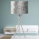 image 4 of First Choice Lighting Chrome Tripod Table Lamp with Grey Crushed Velvet Shade Chrome | Grey