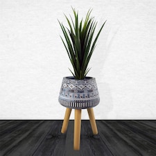 Large Blue Composite Planter with Stand | Blue