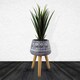 image 1 of Large Blue Composite Planter with Stand | Blue