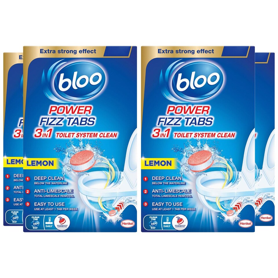 image 1 of Bloo Power Toilet Fizz Tabs, Drain Deep Cleaning Bad Odour, 8 x 25g, 4 Pack | Multi | 4 Pack | 4