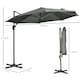 image 5 of Outsunny Cantilever Parasol Garden Umbrella with Cross Base Grey