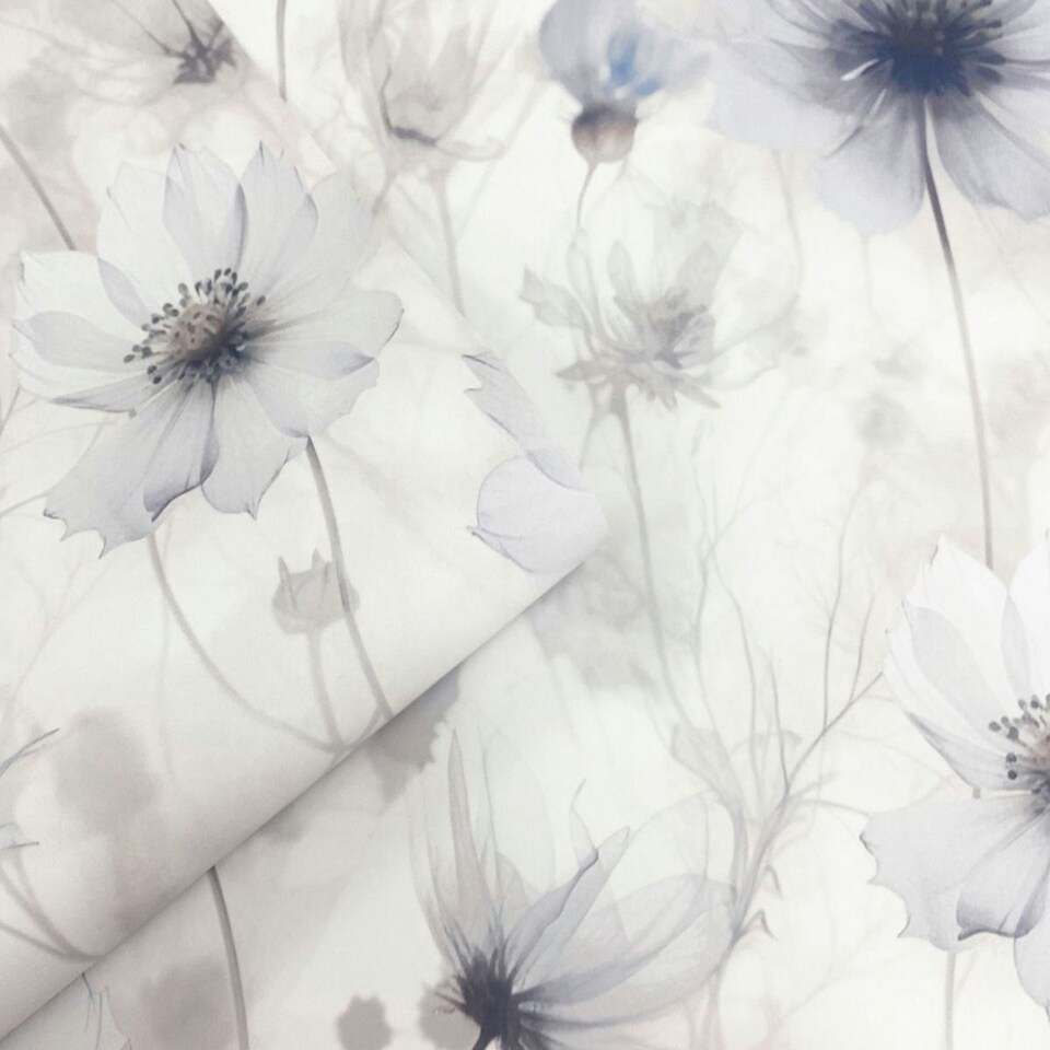 image 1 of Muriva Lissa Flowers Wallpaper - Blue - 10m x 53cm Blue