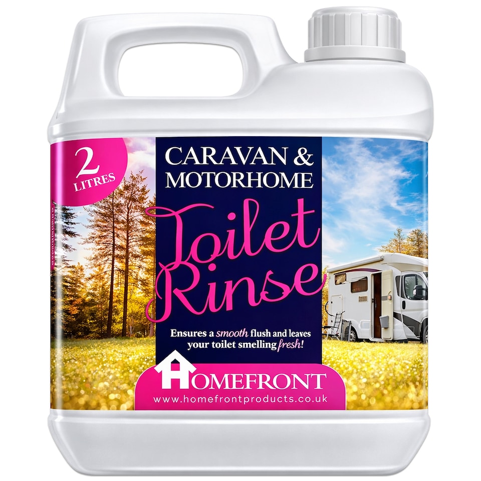 image 1 of Homefront Caravan and Motorhome Pink Toilet Chemical Rinse Solution Fluid Cleaner Formaldehyde Free 2L