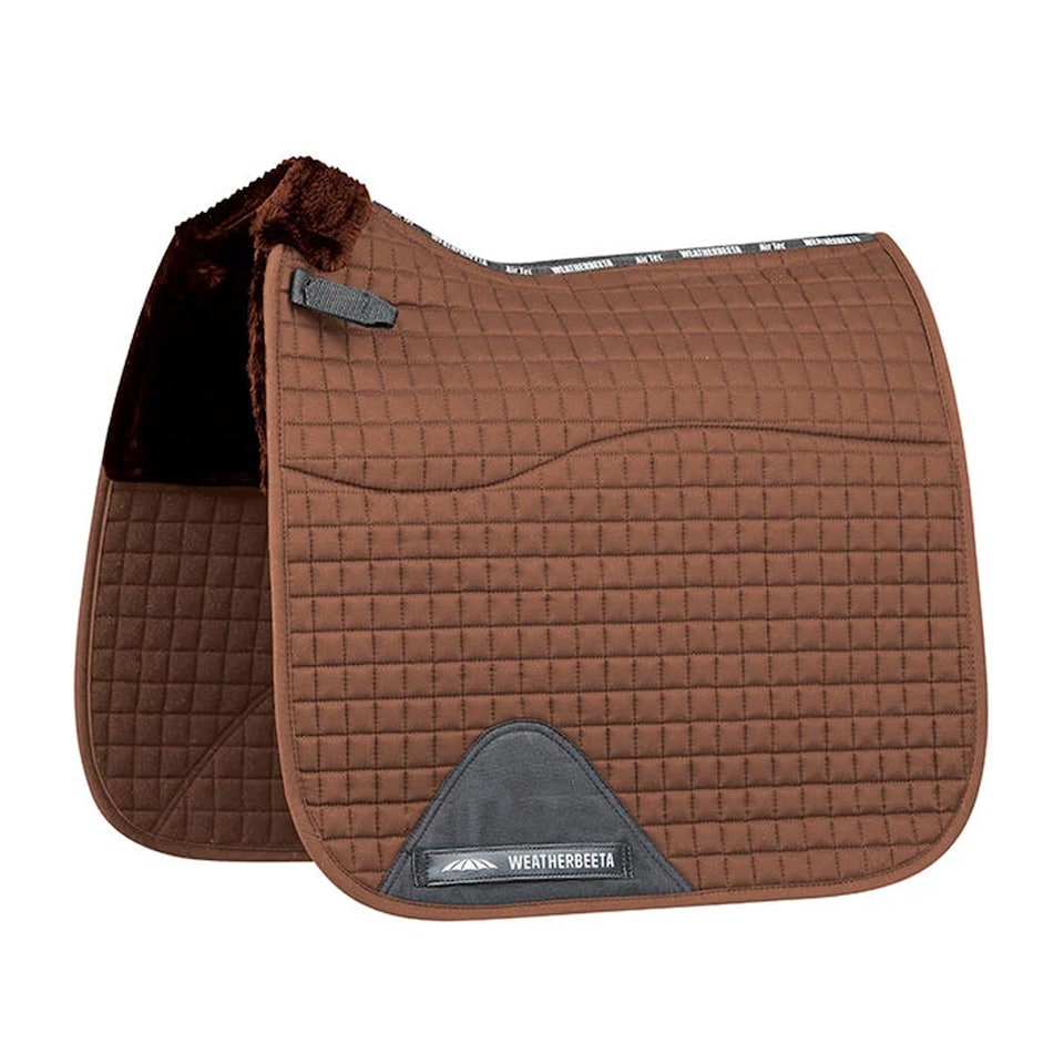 image 1 of Weatherbeeta Prime Air-Tec Comfy Fleece Horse Dressage Saddlepad | Brown | Brown | Pony | 1