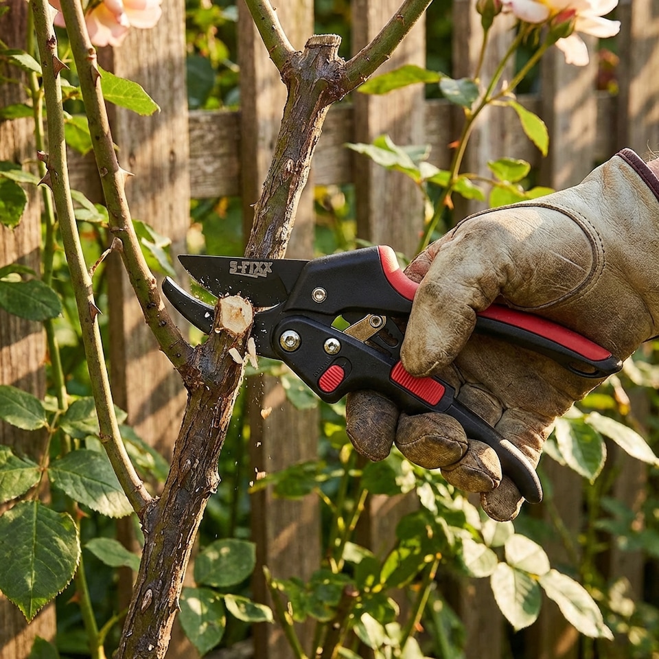 image 1 of S-FIXX Heavy-Duty 2-in-1 Ratchet Secateurs, Bypass Secateurs & Garden Pruning Shears