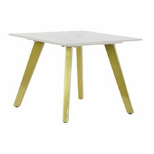 Small Side Table DKD Home Decor White Golden 60 x 60 x 48 cm N/A