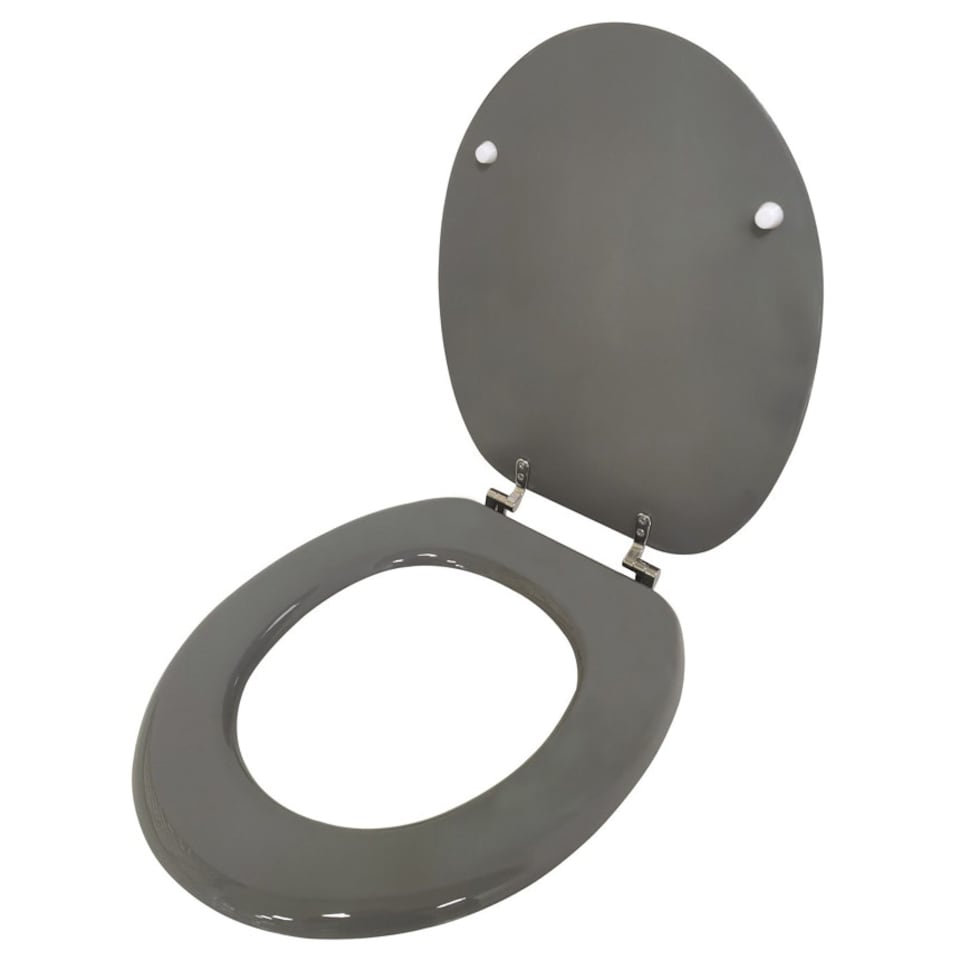 image 1 of 18" MDF Universal Bathroom WC Toilet Seat Quick Easy Fit Wooden 18 inch Coloured Black