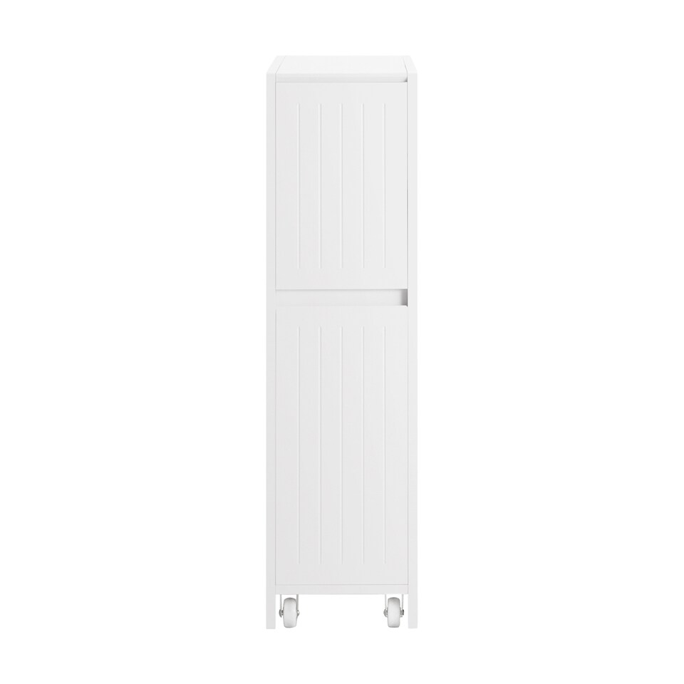image 1 of SoBuy Narrow Bathroom Cabinet with Wheels, White, 7.9x29.5x23.6 in, 18 kg - BZR111-W