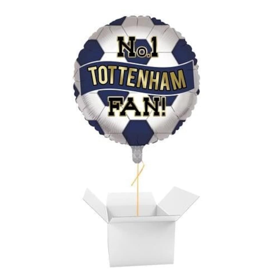 No. 1 Tottenham Fan Football Round Foil Helium Balloon - Inflated Balloon in a Box | Blue