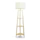 image 3 of ValueLights Hiru Wooden 3 Tier Shelf Floor Lamp Cream Shade Cream
