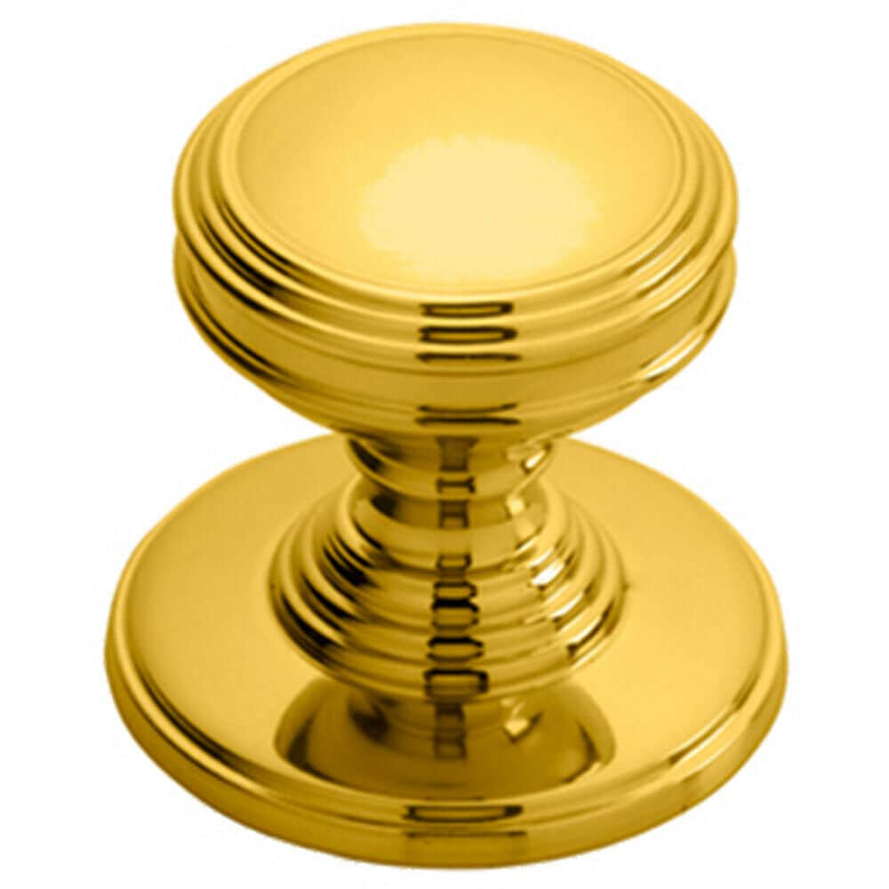 Loops Ringed Tiered Cupboard Door Knob 25mm Diameter Polished Brass Cabinet Handle in Metallics