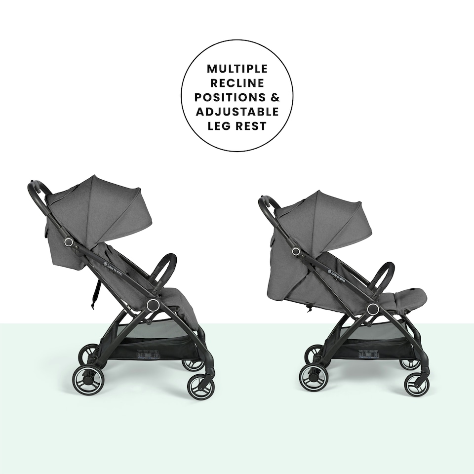 image 1 of Aries Autofold Stroller - Feather-Light Design, Multi-Position Recline, Handy Auto-Fold, Birth to 22kg, UPF 50+ Hood & Raincover (Graphite Grey)