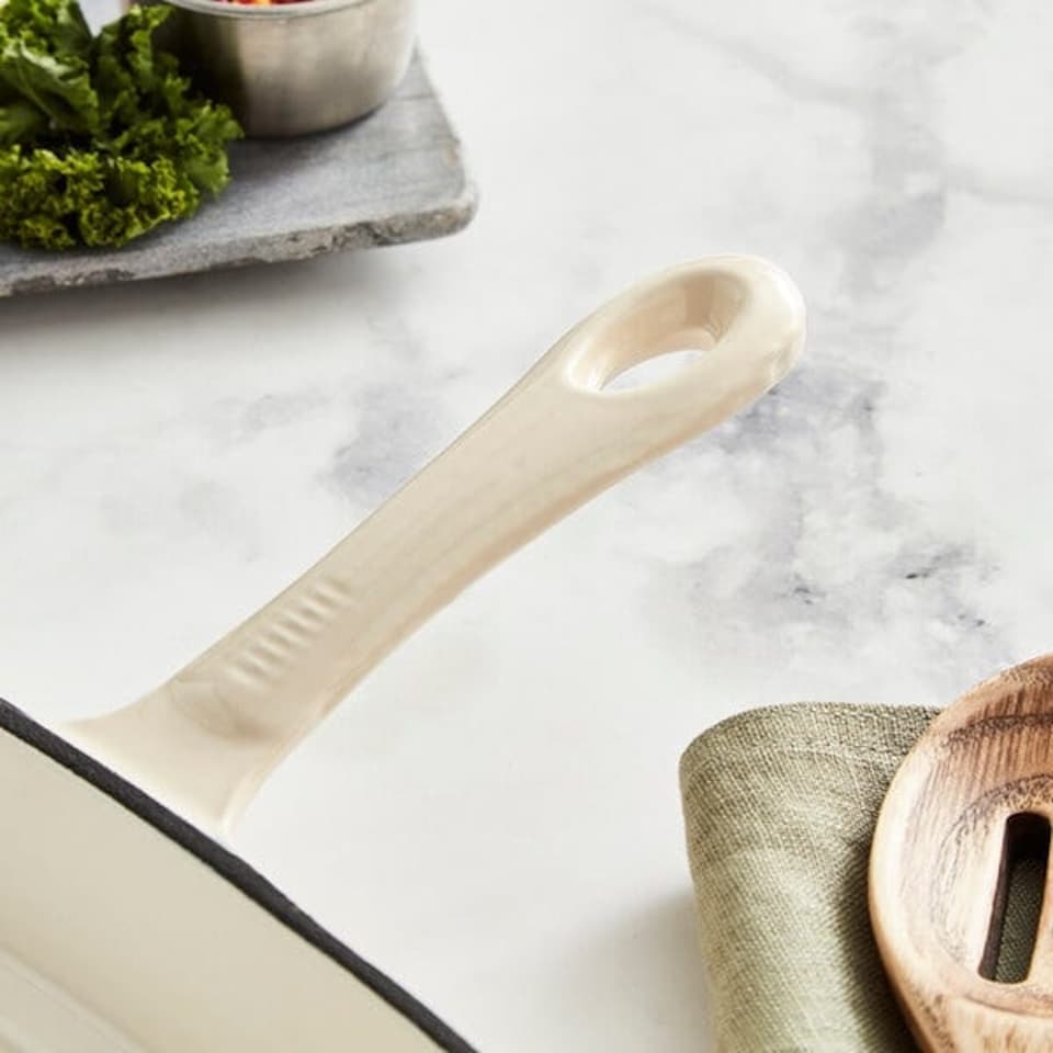 image 1 of Barbary & Oak 23cm Cast Iron Grill Pan Camembert Cream