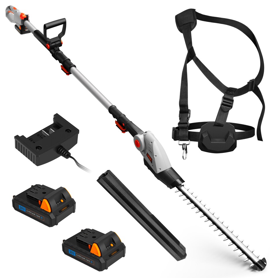 image 1 of VonHaus Cordless Pole Hedge Trimmer with 2 x 20V Batteries