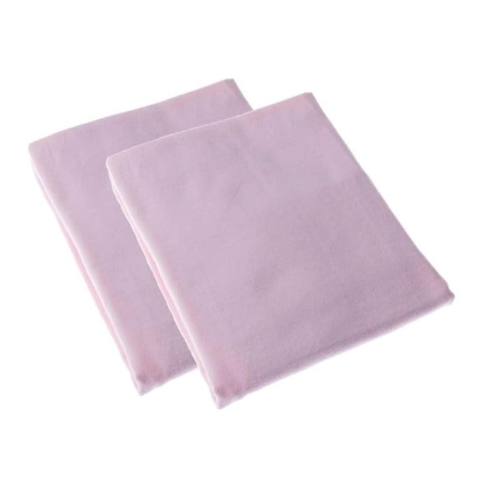 image 1 of Homescapes Pink Brushed Cotton Fitted Pram Sheet Pair 100% Cotton, 30 x 73 cm | Multi | Not provided