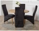 image 4 of Oregon Round Oak Dining Table and 4 Lola Fabric Chairs | Black | Black | 1