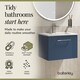 image 7 of Balterley Partial Fluted 1 Drawer Wall Hung Vanity Unit with 1 Tap Hole Minimalist Basin | Blue | Satin Blue