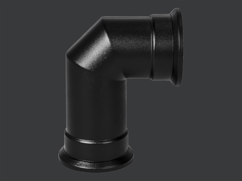 image 1 of Adam Angled Decorative Stove Pipe in Black