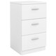 image 3 of COSTWAY Wooden Nightstand w/3 Drawers Space-saving End Table White