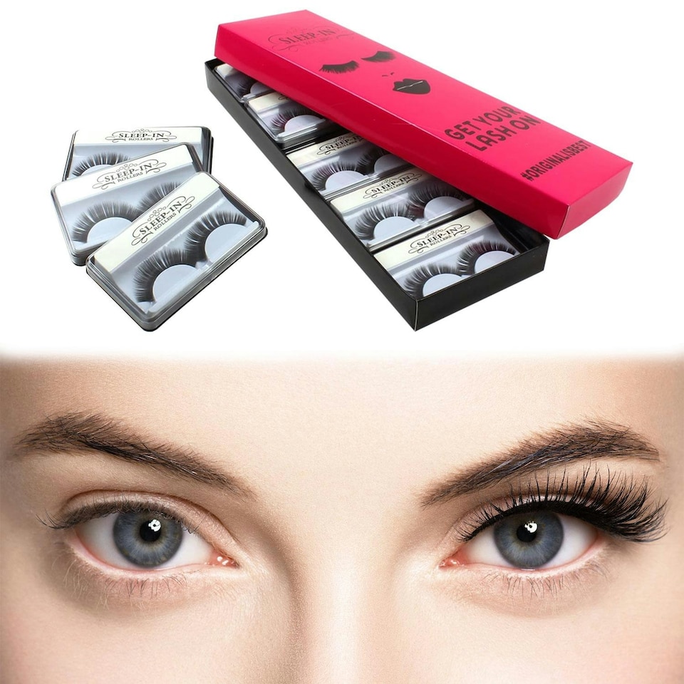 image 1 of Urban Beauty Sleep in Rollers False Eyelashes Set 10 Pairs, Black