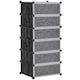 image 1 of HOMCOM 6 Tier Shoe Rack Plastic Storage Cabinet Modular Shoe Tower Black Black