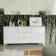 image 6 of Sideboard 140cm White High Gloss with Gold Accents White