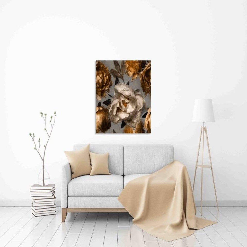 image 1 of Vintage floral art deco (Canvas Print) 20cm x 20cm