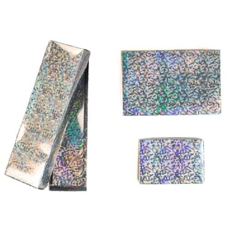 Silver Holographic Christmas Boxes - Pack of 3