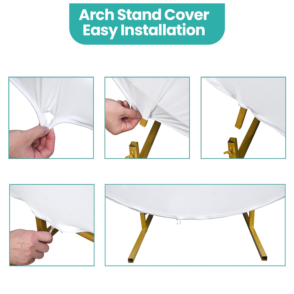 image 1 of 160GSM White Round Arch Backdrop Cover - 200cm