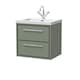 image 1 of Bathroom 2 Soft-Close Drawer Wall Hung Fireclay Basin, Green, 600mm | Green | Reed Green | 1