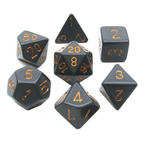 Solid Black & Gold Polyhedral Dice Set - Brand New