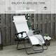 image 3 of Outsunny Zero Gravity Chair Adjustable Patio Lounge w/ Cup Holder White