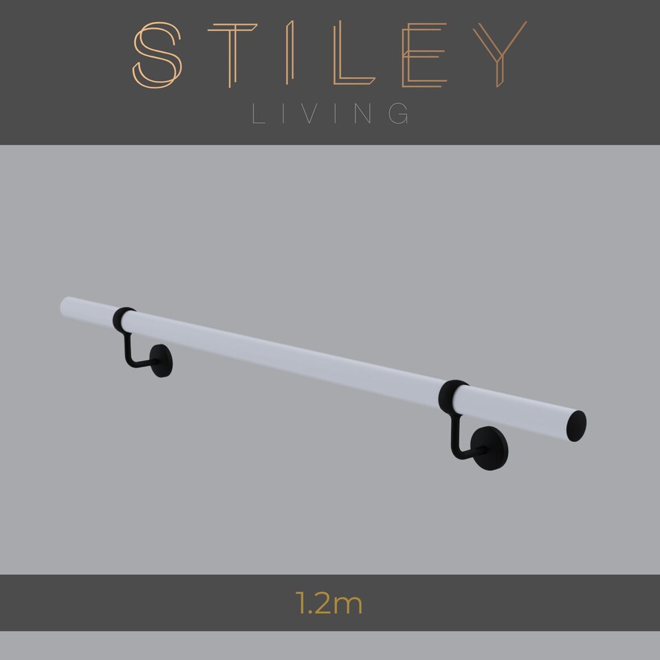 image 1 of Stiley Living Wall Mounted Handrail Kit, Banister System with Brackets and Fixings