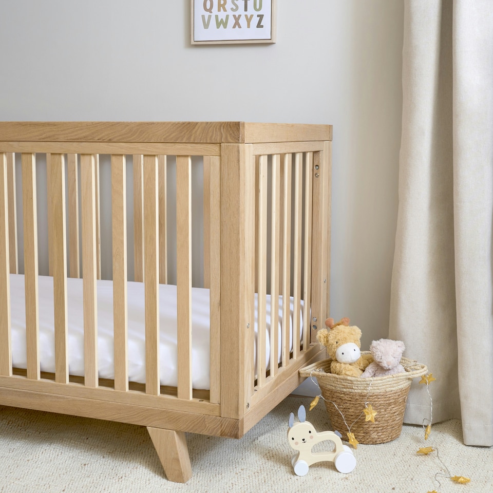 image 1 of Clair de Lune Premium Oak Cot Bed