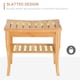 image 6 of HOMCOM 45cm 2-Tier Slatted Shower Bench Storage Seat w 4 Legs Comfortable Safe Bathroom Stool Spa Bath Organiser