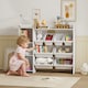 image 2 of AIYAPLAY Toy Storage Unit, with 8 Removable Bins, Storage Shelves, Cabinet, Toy Organiser, for Playroom, Kids Room, Nursery, White | White