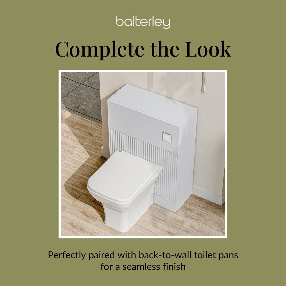image 1 of Contemporary Fluted 500mm Floor Standing WC Unit, Satin White | White | Satin White | 253 x 500 x 810mm