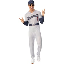 Bristol Novelty Unisex Adult Baseball Superstar Costume - Grey/Blue - XL XL