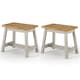 image 4 of Corona Pair of Live Edge Wooden Dining Stools - Rustic Single Seat Stools in Black or Grey Finish | Grey | Grey | One Size | 1