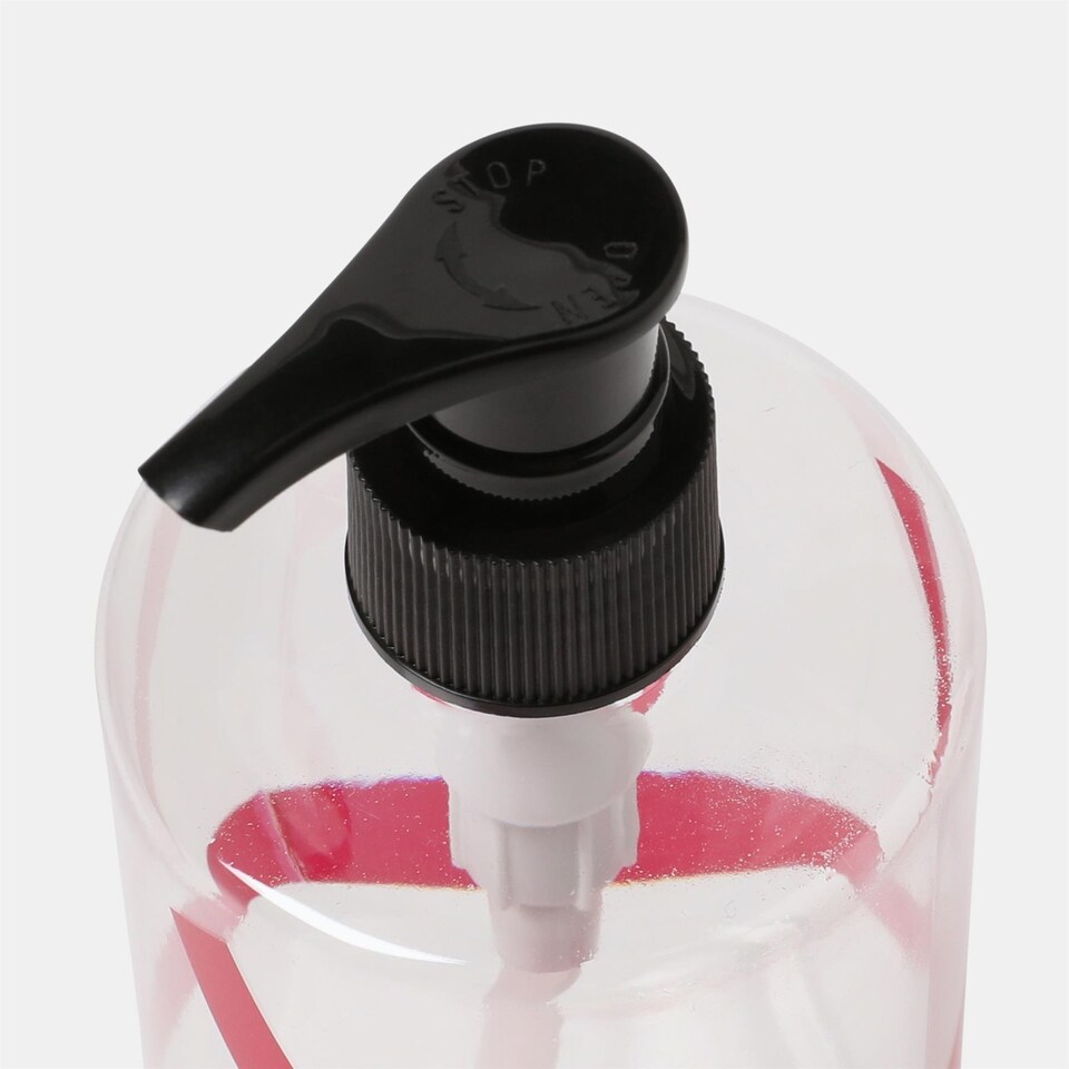 image 1 of OHS Bow Wrapped Dispenser Bottles, Clear/Hot Pink - 3 Pack