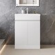 image 2 of AICA 600mm Matte White Bathroom Vanity Unit With Basin Double Door Floor Standing Design Flat Packed