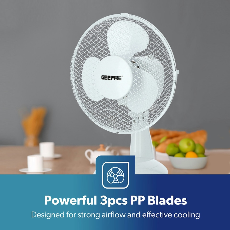 image 1 of GEEPAS 9" Table Fan - Electric Portable Desktop Cooling Fan