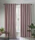 image 1 of Linen Look Blackout Ring Top Eyelet Curtains - 161cm x 137cm - Blush
